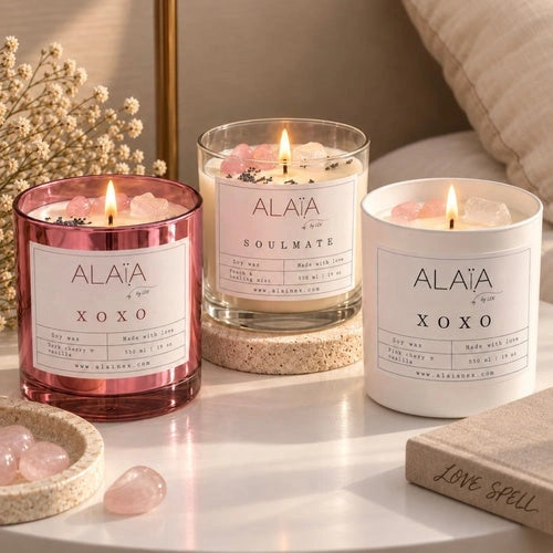 Kit de velas aromáticas Alaïa XOXO y Soulmate en recipientes de vidrio